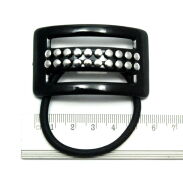 GUMKI DO WŁOSÓW Z CZARNĄ- PROSTOKĄTNĄ OZDOBĄ 2 SZTUKI                                  (0314-21 SAH) - 3