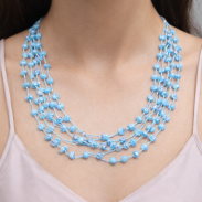 NASZYJNIK / WISIOREK Z NIEBIESKIMI KORALIKAMI (N-0306/10/6R A-1 SAM B) - 4