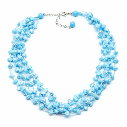 NASZYJNIK / WISIOREK Z NIEBIESKIMI KORALIKAMI (N-0306/10/6R A-1 SAM B)