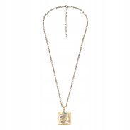 NASZYJNIK / WISIOREK NA ŁAŃCUSZKU Z METALOWĄ ZAWIESZKĄ                                (0667-1006 G) - 2