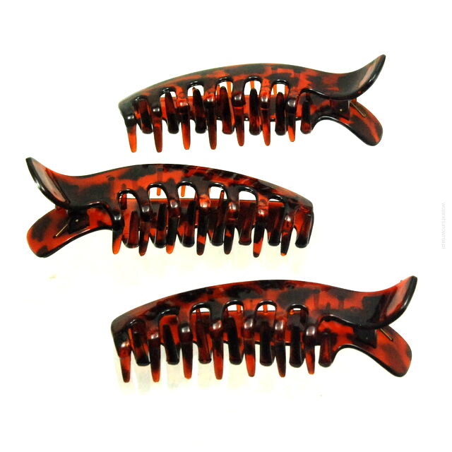 SZCZĘKI / KLAMRY DO WŁOSÓW BRĄZOWE 6 SZTUK                                                           (0181-506 SAM)