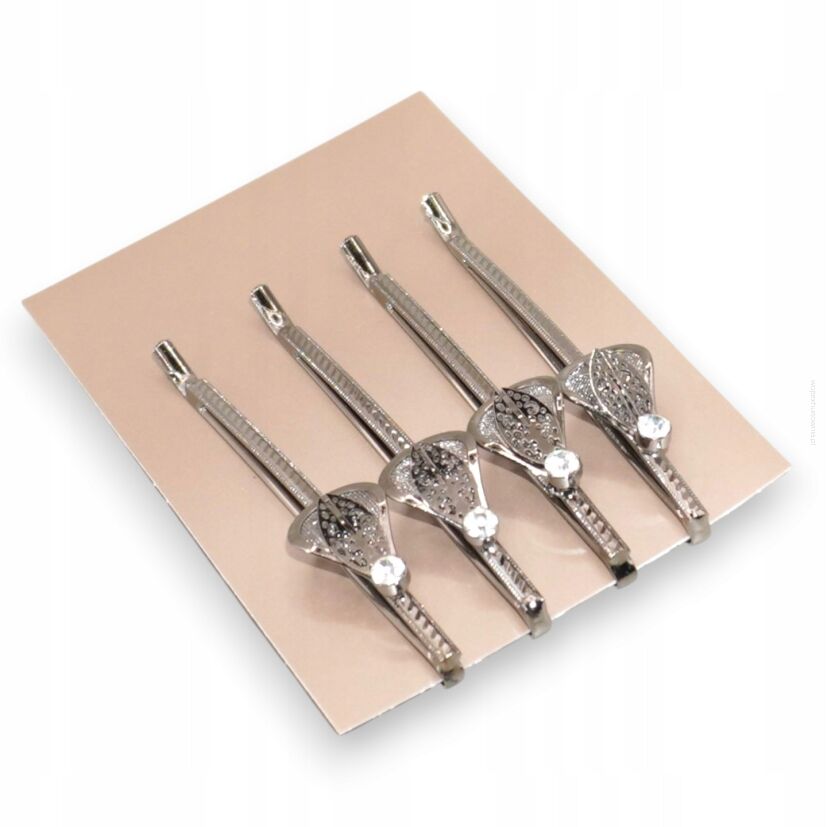 WSUWKI DO WŁOSÓW OZDOBNE SREBRNE KOMPLET 4 SZTUKI     (5992-9 SA)