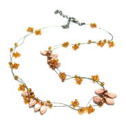 WISIOR / NASZYJNIK NA ŁAŃCUSZKACH BRĄZOWY                                            (7W287 SAM 4) - 3