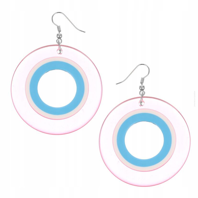 KOLCZYKI PLASTIKOWE WISZĄCE OKRĄGŁE DWUKOLOROWE                                          (0665-1011-1)