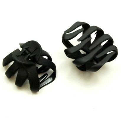 SZCZĘKI /KLAMRY CZARNE MATOWE "KULE" 6 SZTUK                                    (0241 SAM)