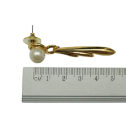 KOLCZYKI WISZĄCE Z W ZŁOTYM KOLORZE Z PEREŁKĄ                                                                              (8652-1 SA) - 3