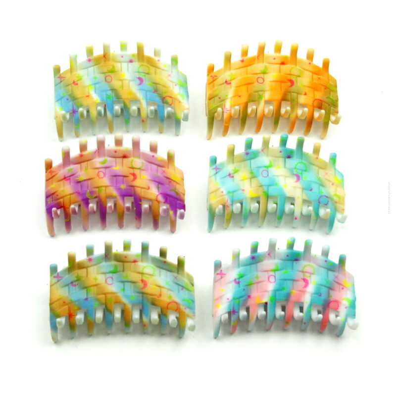 SZCZĘKI / KLAMRY DO WŁOSÓW KOLOROWE 6 SZTUK                   (0217-23 SAM)