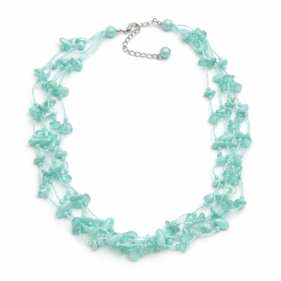 NASZYJNIK / WISIOREK Z  KORALIKAMI W MIĘTOWYM KOLORZE (N-0604/2/5R B-2 SAM B)