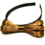 OPASKI DO WŁOSÓW KOKARDY Z WŁOSÓW-JASNY BRĄZ 3 SZTUKI (0190-34 SA) - 2