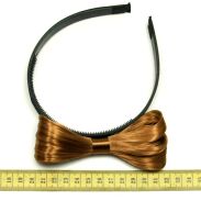 OPASKI DO WŁOSÓW KOKARDY Z WŁOSÓW-JASNY BRĄZ 3 SZTUKI (0190-34 SA) - 3