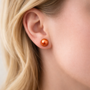 KOLCZYKI KULKI RUDE / RDZAWE 0615-3 - 2