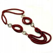 KORALE DREWNIANE / WISIOR W KOLORZE CZERWONYM                                                         0676-564 - 2