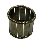 BRANSOLETKA DAMSKA NA GUMCE METALOWA SZEROKA                                 (0676-26 SA) - 3