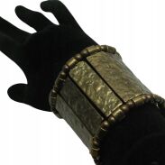 BRANSOLETKA DAMSKA NA GUMCE METALOWA SZEROKA                                 (0676-26 SA) - 2