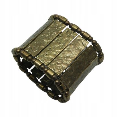 BRANSOLETKA DAMSKA NA GUMCE METALOWA SZEROKA                                 (0676-26 SA)