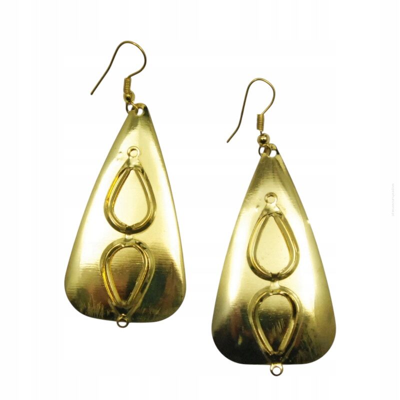 KOLCZYKI WISZĄCE METALOWE BLASZKI OWALNE                                         (9652-1 SAM)