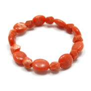 BRANSOLETKI BRĄZOWE Z KORALIKAMI NA GUMCE 12 SZTUK                                                            (8960 SAM) - 2