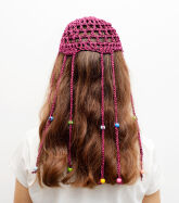 CZAPKA AŻUROWA NA SZYDEŁKU FIOLETOWA                                                                        CZ-4 - 2