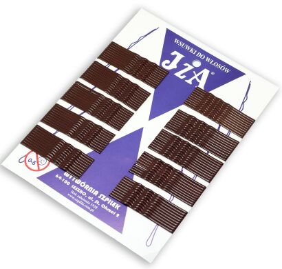 WSUWKI DO WŁOSÓW BRĄZ KARBOWANE BEZ KULKI 6 CM 100 SZTUK                 (216/100)