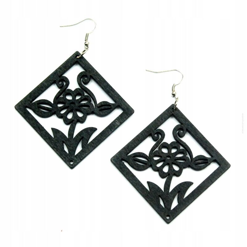 KOLCZYKI WISZĄCE OZDOBNE W KSZTAŁCIE ROMBU                  (0611-1061 SA)