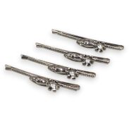 WSUWKI DO WŁOSÓW OZDOBNE SREBRNE KOMPLET 4 SZTUKI     (5992-6 SA) - 2