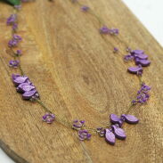 WISIOR / NASZYJNIK NA ŁAŃCUSZKACH FIOLETOWY                                          (7W287-2 SAM 4) - 2