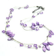 WISIOR / NASZYJNIK NA ŁAŃCUSZKACH FIOLETOWY                                          (7W287-2 SAM 4) - 3