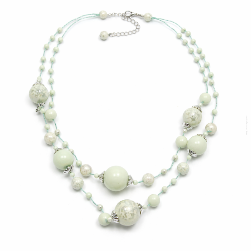 NASZYJNIK / WISIOREK Z ZIELONYMI KORALIKAMI (N-0701/2/2R C-3 SAM B)