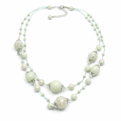 NASZYJNIK / WISIOREK Z ZIELONYMI KORALIKAMI (N-0701/2/2R C-3 SAM B)