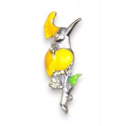 BROSZKA OZDOBNA Z MOTYWEM PTAKA ŻÓŁTA                           (6106-7SA) - 3