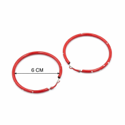 KOLCZYKI KÓŁKA CZERWONE W BIAŁE KROPKI                                          (0665-1019 SA) - 2