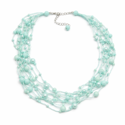 NASZYJNIK / WISIOREK Z KORALIKAMI W MIĘTOWYM KOLORZE (N-029/58/9R A-2 SAM C)