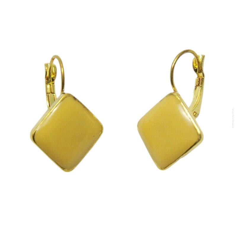 KOLCZYKI WISZĄCE EMALIOWANE ŻÓŁTE ROMBY                                        (7562-4 SAM)