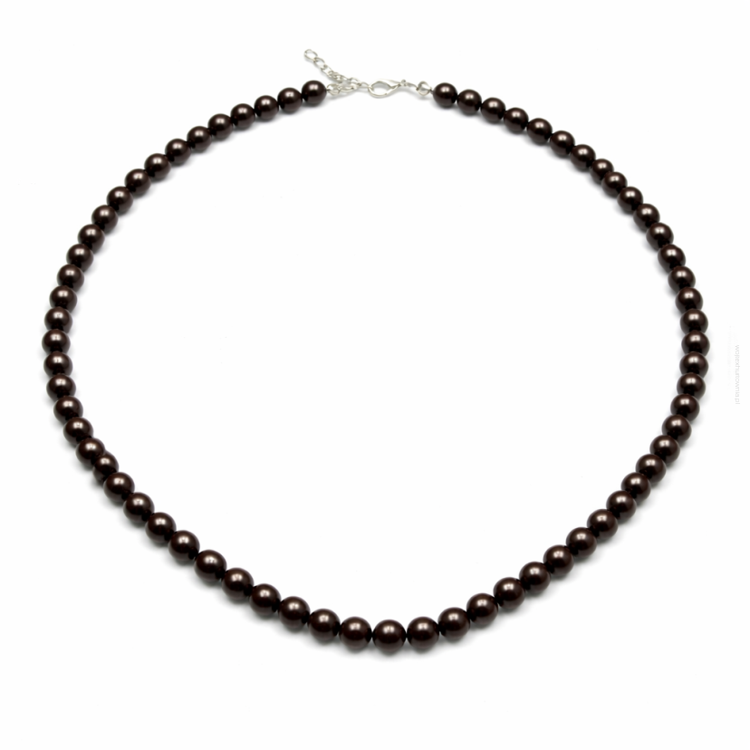 KORALE KLASYCZNE PEREŁKI BRĄZOWE 50 cm 0642-524