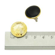 KOLCZYKI  OKRĄGŁE CZARNE EMALIOWANE                                           (4878-2 SAM) - 2