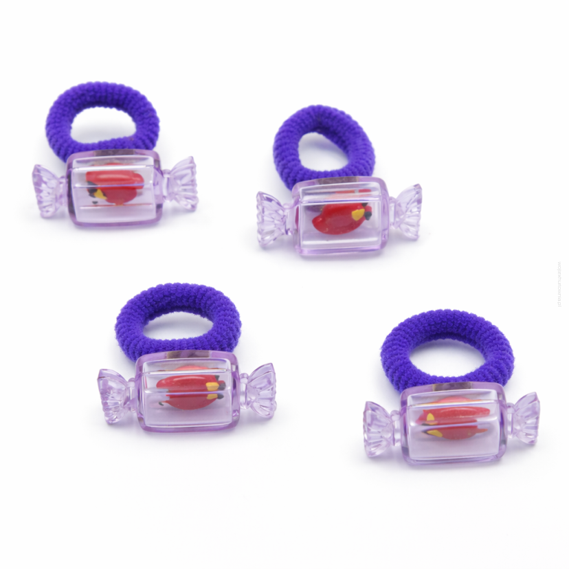 GUMKI DO WŁOSÓW DZIECIĘCE FIOLETOWE CUKIERKI 4 SZTUKI (0194-37 SAMH)