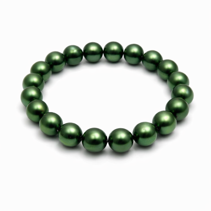 BRANSOLETKA KLASYCZNA Z PEREŁEK ZIELONA JABLONEX (BRPR-6 SAH)