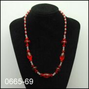 KORALE CZERWONE TRANSPARENTNE BIAŁO- CZERWONE MODERN FOLK 0665-69 - 2