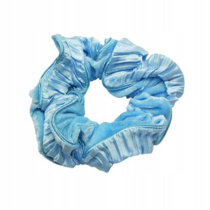 GUMKA DO WŁOSÓW Z FALBANKĄ / SCRUNCHIES  NIEBIESKA                      (5281-2 SAMF)