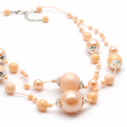 NASZYJNIK / WISIOREK Z BRZOSKWINIOWYMI KORALIKAMI (N-0701/2/2R A-2 SAM B) - 4