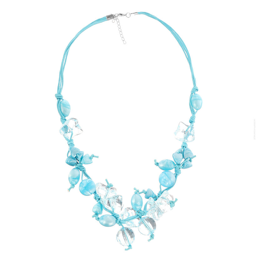 NASZYJNIK /WISIOR NIEBIESKI Z KORALIKAMI                                                                (0643-1017 SAH)