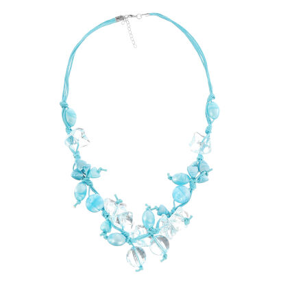 NASZYJNIK /WISIOR NIEBIESKI Z KORALIKAMI                                                                (0643-1017 SAH)