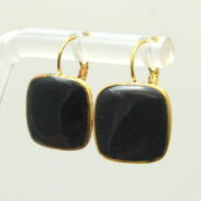 KOLCZYKI WISZĄCE EMALIOWANE CZARNE                                                       (1641 SAM) - 3