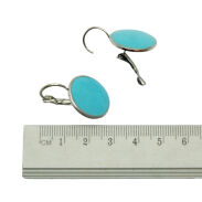 KOLCZYKI WISZĄCE EMALIOWANE NIEBIESKIE OKRĄGŁE  (9354-3 SAM) - 2