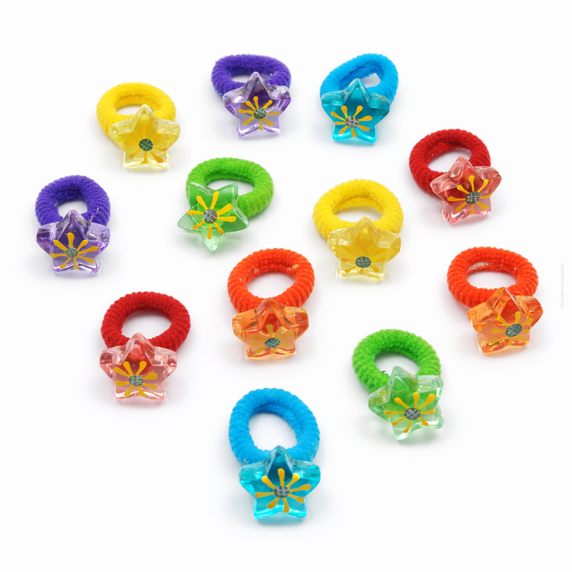 GUMKI DO WŁOSÓW DZIECIĘCE GWIAZDKI 12 SZTUK (0194-29 SAMH)