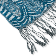 SZAL DAMSKI NIEBIESKI Z FRĘDZELKAMI                                              SZAL-23 - 2