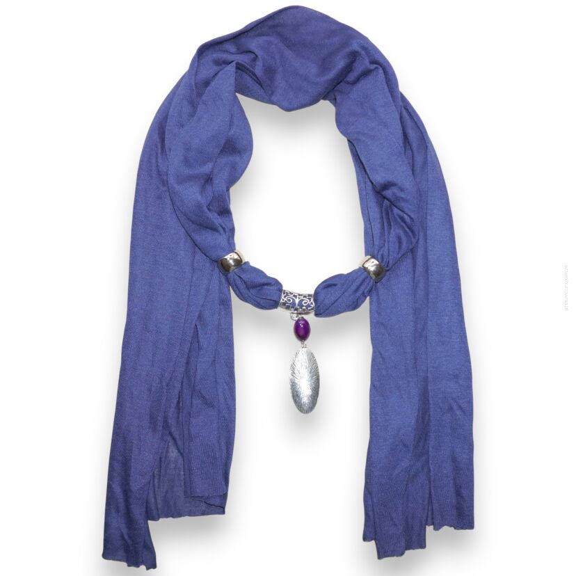 SZAL DAMSKI GRANATOWY Z WISZĄCYMI ELEMENTAMI                                               (SZAL-37 SAU)