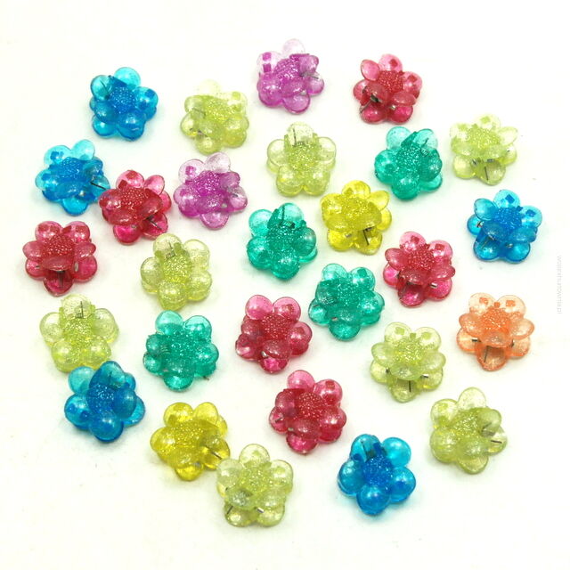 SZCZĘKI / KRABIKI KOLOROWE MAŁE MARGARETKI (60 SZTUK)                                                        0245-501