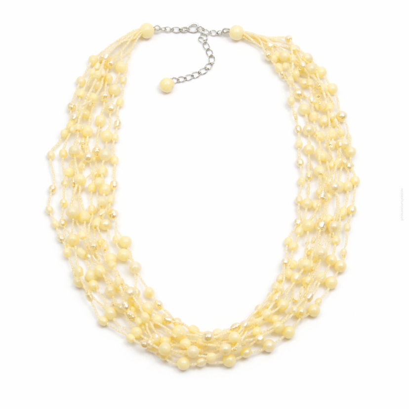 NASZYJNIK / WISIOREK Z ZÓŁTYMI KORALIKAMI (N-0604/6/9R A-5 SAM C)