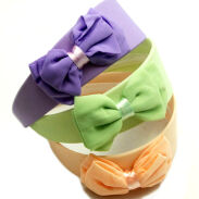 OPASKI DO WŁOSÓW Z KOKARDKĄ SZEROKIE PASTELOWE 3 SZTUKI                   (0214-42 SA) - 2